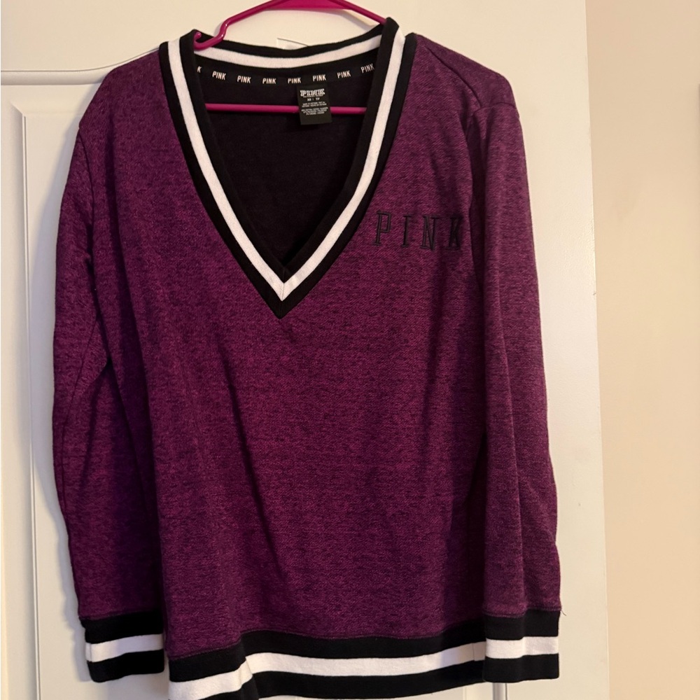PINK Victoria's Secret Deep Purple V-Neck Sweater